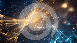 An abstract digital illustration showcasing a network